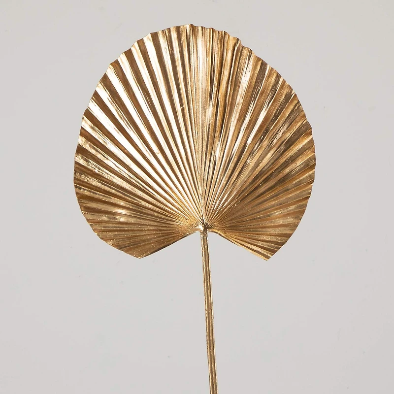 40" Gold Ruffled Fan Palm Stems, 3ct.