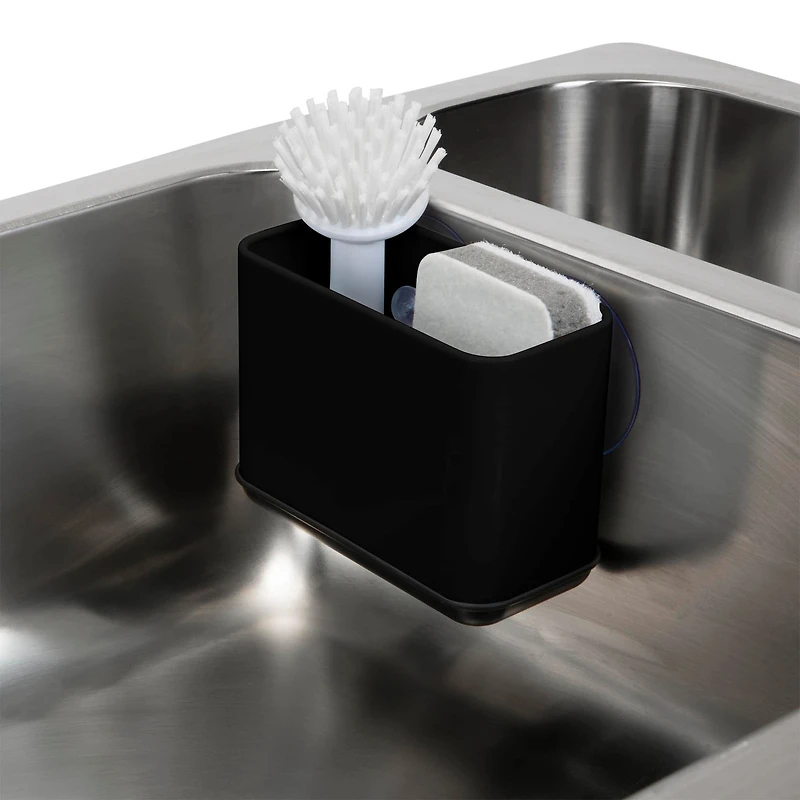 Kitchen Details Matte Black Sink Caddy with Suction Cups