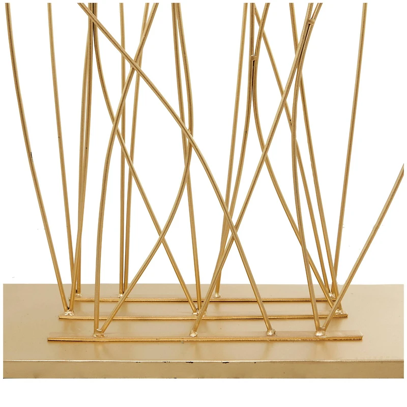 5ft. Gold Metal Tall Floral Sculpture with Crystal Embellishments