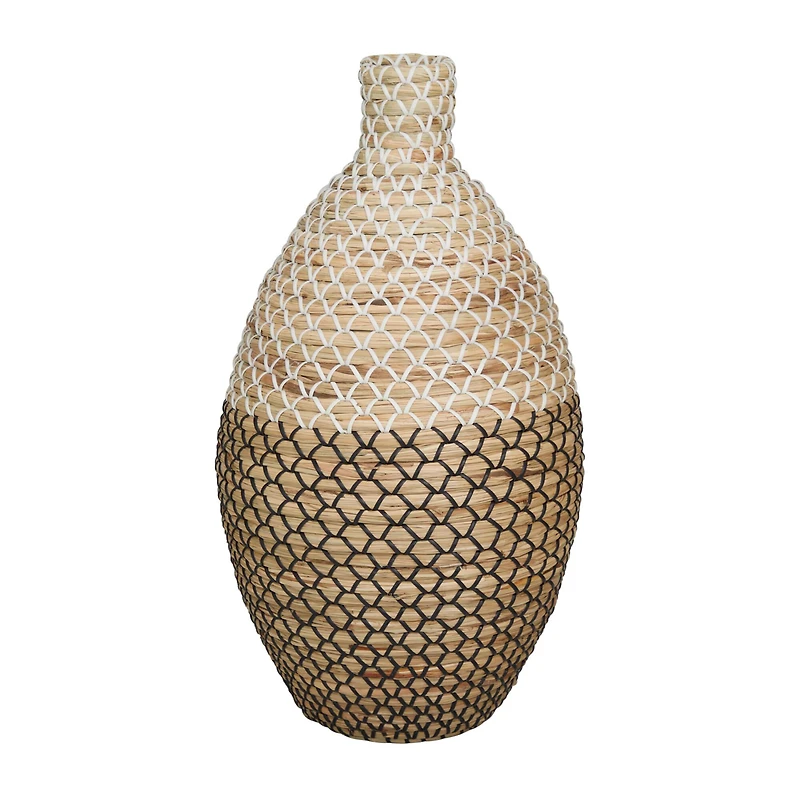 Brown Seagrass Tall Woven Floor Vase 11" x 11" x 20"