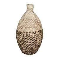 Brown Seagrass Tall Woven Floor Vase 11" x 11" x 20"