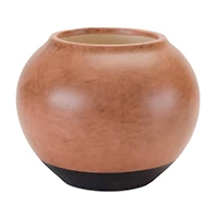 8.75" Brown Two-Tone Ceramic Vase