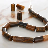 Yellow Tiger's Eye Tube Beads by Bead Landing