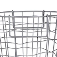 DII® Small Cool Gray Round Metal Basket
