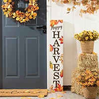 Glitzhome® 42" Fall Lighted Maple Leaves Wooden Porch Sign with Timer