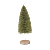 Hello Honey® 12" Green Sisal Bottle Brush Tree with Wood Base