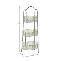 White Iron Farmhouse 3 Tier Tray Stand