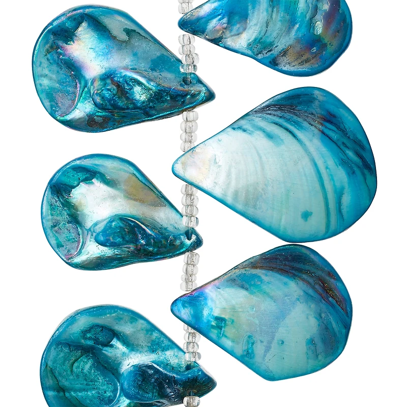 12 Pack: Teal Shell Teardrop Beads, 34mm by Bead Landing™