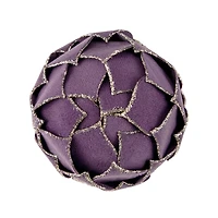 7" Purple Flower Glitter Petal Shatterproof Ball Ornament