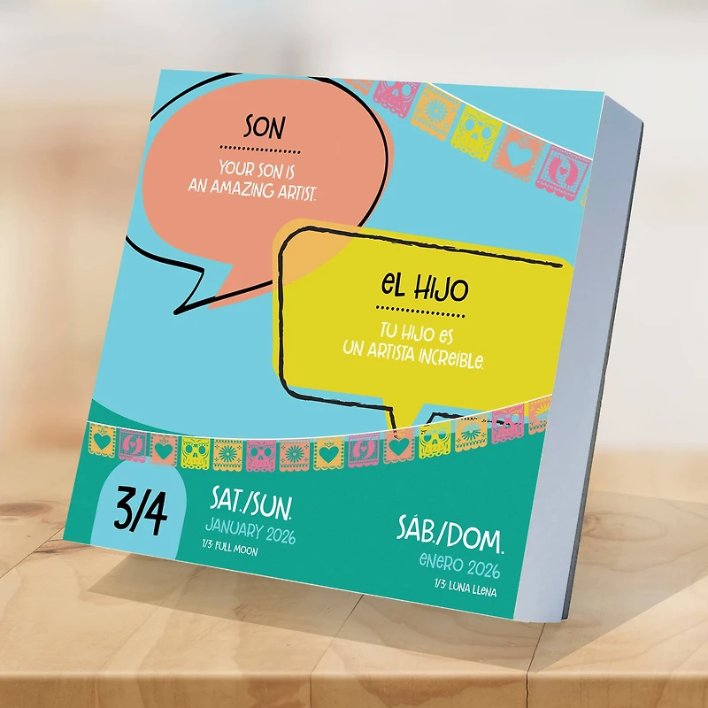 2026 Spanish Words Daily Desktop Calendar