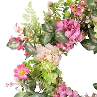 26" Artificial Hydrangea & Dogwood Floral Spring Wreath