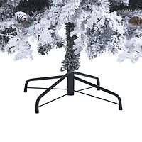 8ft. Pre-Lit Flocked Montana Down Swept Spruce & Pinecones Artificial Christmas Tree with Clear LED Lights