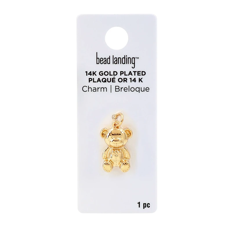 14K Gold Plated Teddy Bear Charm by Bead Landing™
