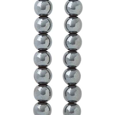 12 Pack: Gray Hematite Stone Round Beads, 10mm by Bead Landing™
