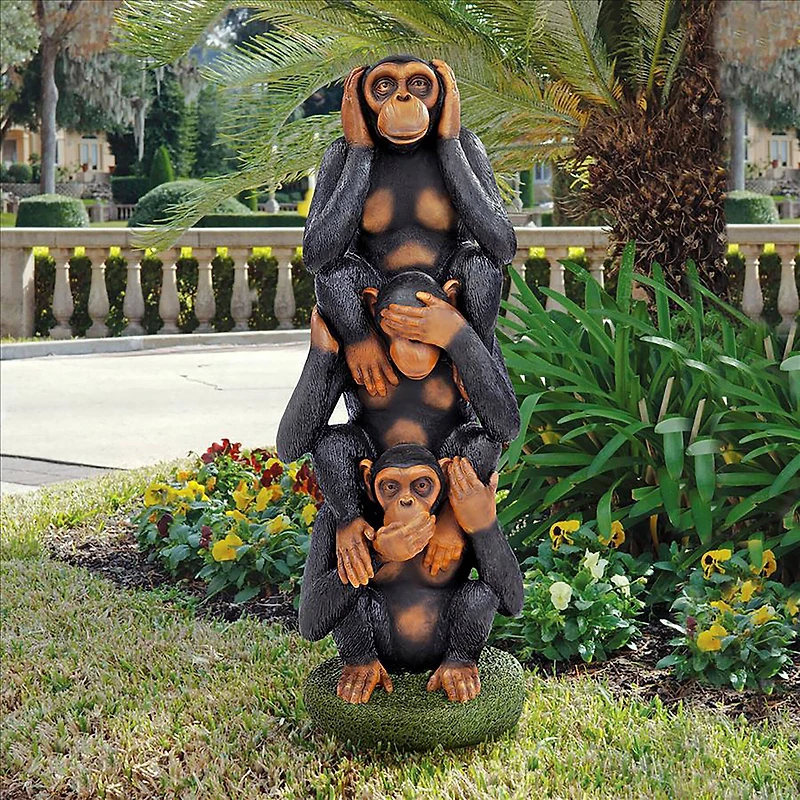 Design Toscano Hear No Evil, See No Evil, Speak No Evil Monkeys Statue