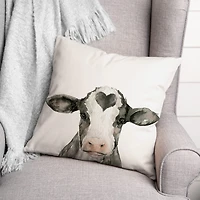 Cow with Heart Indoor/Outdoor Pillow