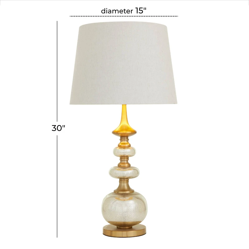 Gold Linen Transitional Buffet Lamp, 30" x 15" x 15"