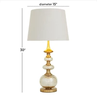 Gold Linen Transitional Buffet Lamp, 30" x 15" x 15"