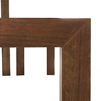 Brown Wood Console Table with Bench