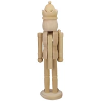 14.75" Unfinished Paintable Wooden Christmas Nutcracker with a Crown
