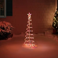 4ft Lighted Spiral Christmas Tree with Star Tree Topper  Multi Lights