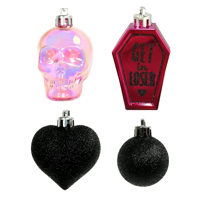 Pink Skulls 6 Piece Plastic Ornament Set by Ashland®