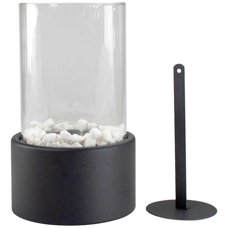 10.5" Bio Ethanol Round Portable Tabletop Fireplace with Black Base