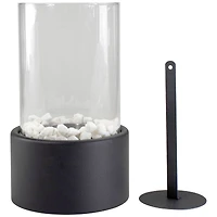 10.5" Bio Ethanol Round Portable Tabletop Fireplace with Black Base