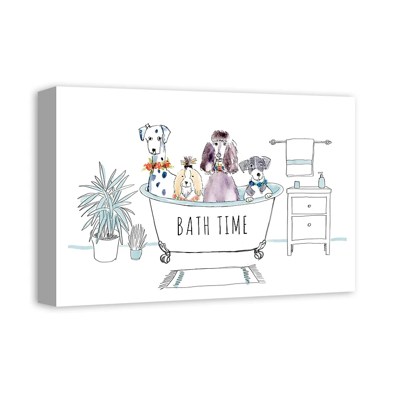 Bath Time Dog 1 Canvas Wall Art