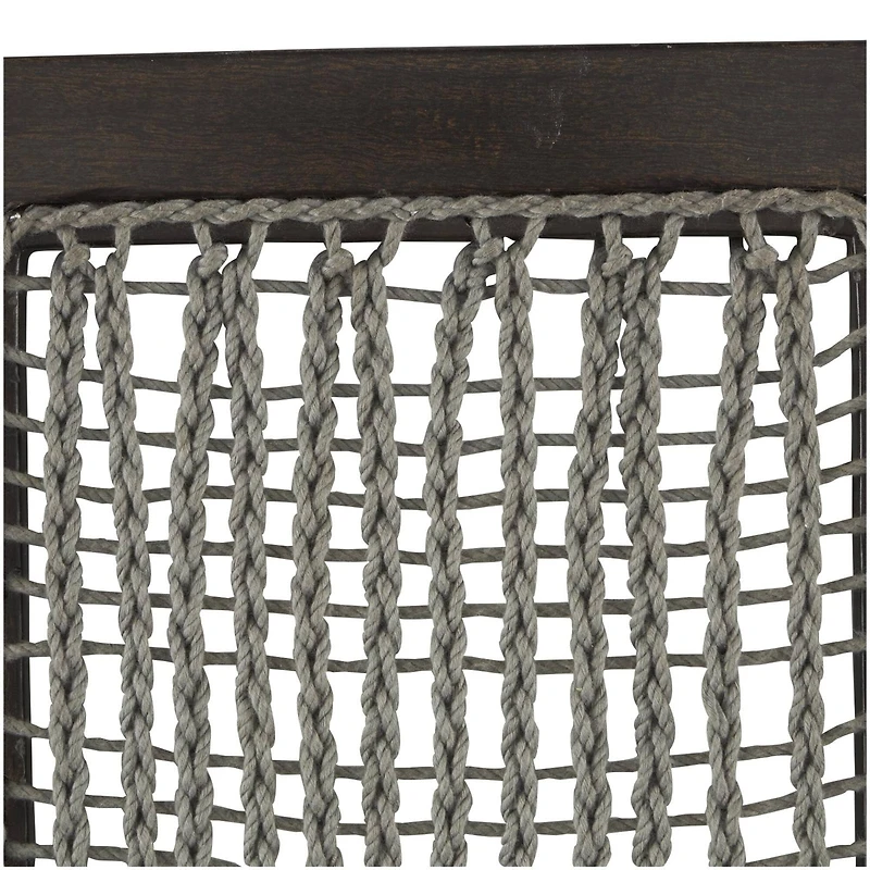 12" x 38" Dark Brown Mango Wood & Macrame Handmade Wall Décor Set