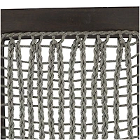 12" x 38" Dark Brown Mango Wood & Macrame Handmade Wall Décor Set