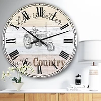 Designart Moment Tractors Farmhouse Wall Clock