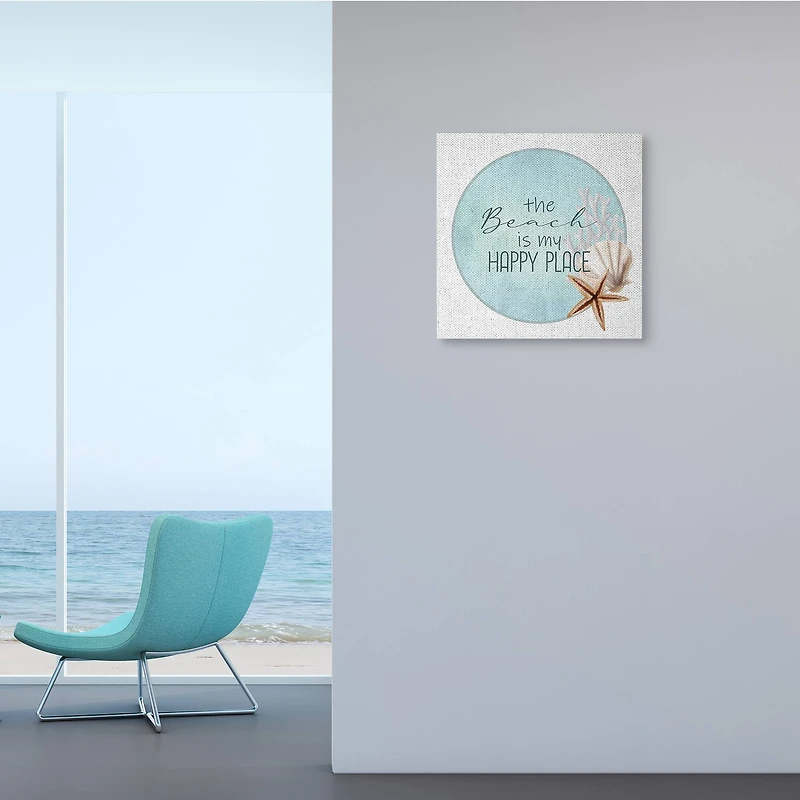 Stupell Industries Beach is my Happy Place Shell Starfish Wall Art