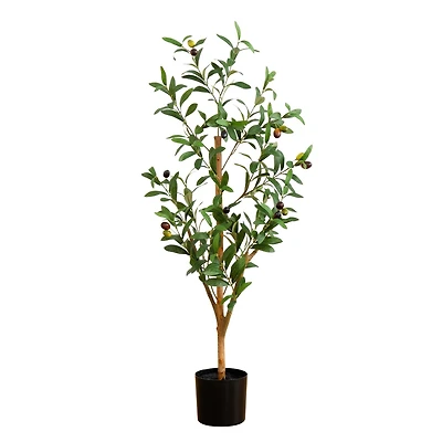 3ft. Potted Artificial Olive Tree with Natural Trunk