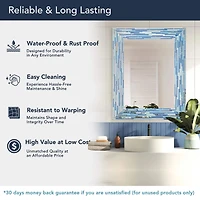 Head West Frameless Reeded Aqua/Blue2 Tiled Printed Wall Mirror - 23" x 30"