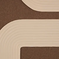 33" x 49" Brown Polyester Abstract Framed Wall Art with Tan Ribbed Arches