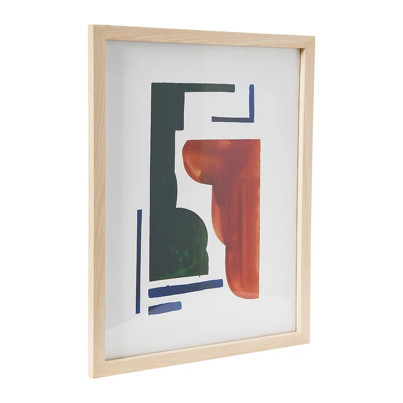 Hello Honey® Abstract Geometric Print with Natural Solid Wood Frame