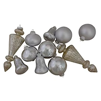 36ct. Silver Contemporary Ornaments