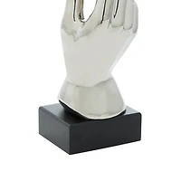 13" Silver Abstract Hand Sculpture