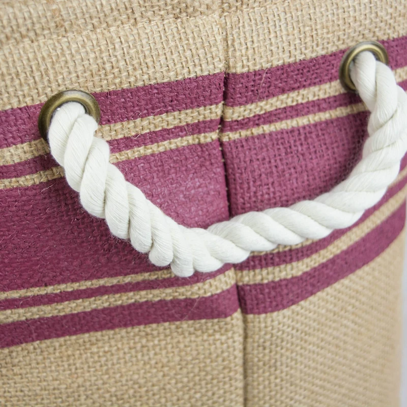 DII® 12" Border Wine Rectangle Burlap Bin