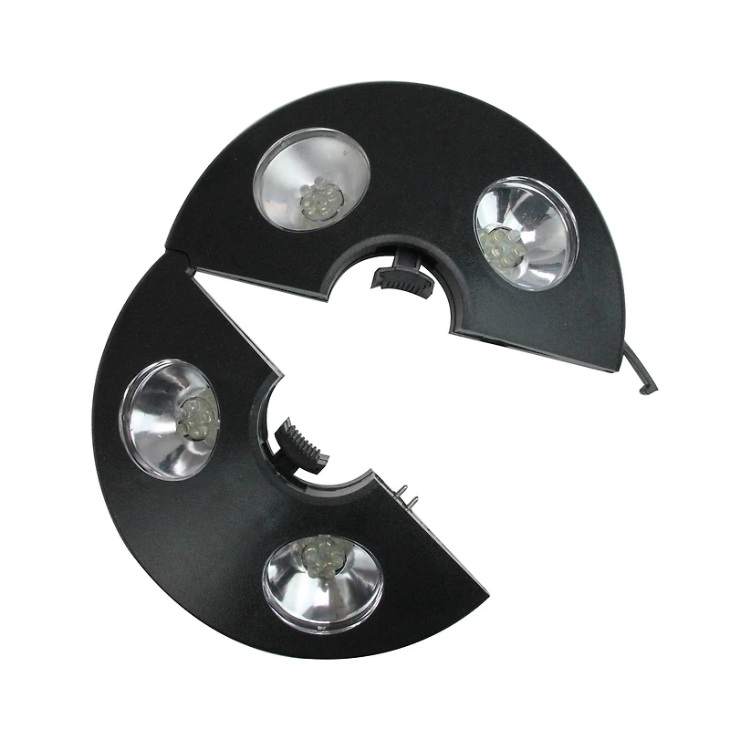 8" Black 4-Panel Patio Umbrella Light