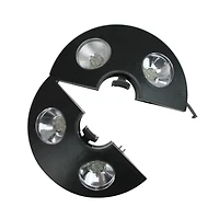 8" Black 4-Panel Patio Umbrella Light