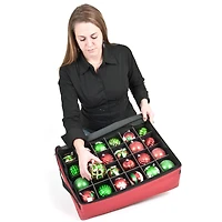 Santa's Bag 48ct. 3" Christmas Ornament Storage Box with Clear Lid