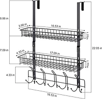 NEX™ Over the Door Basket Hook Organizer