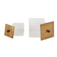 Clear & Brown Box Set with Brown Wooden Lids
