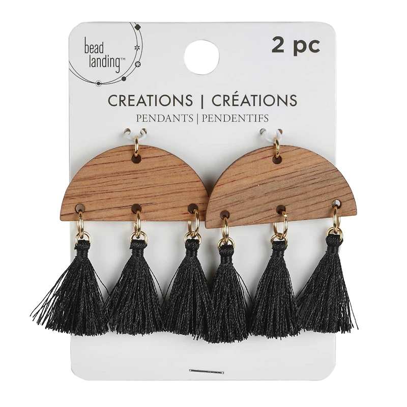Creations Wood & Tassel Pendants by Bead Landing™