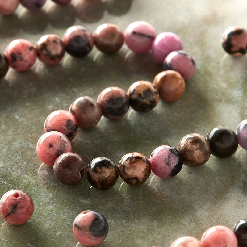Multicolour Rhodonite Round Beads, 6mm by Bead Landing™