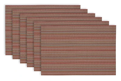 DII® Tango Red Pvc Micro Stripe Placemat (Set of 6)
