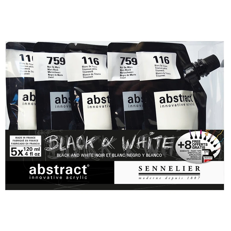 Sennelier Abstract® 5-Piece Black & White Acrylic Set