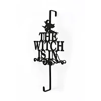18" Halloween The Witch Is In Wreath Hanger